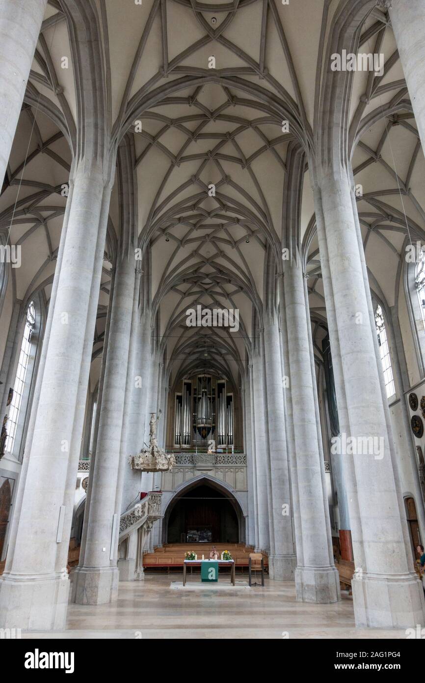 St. Georg (St.-Georgs-Kirche) Nördlingen, Landkreis Donau-Ries, Schwaben, Bayern, Deutschland. Stockfoto
