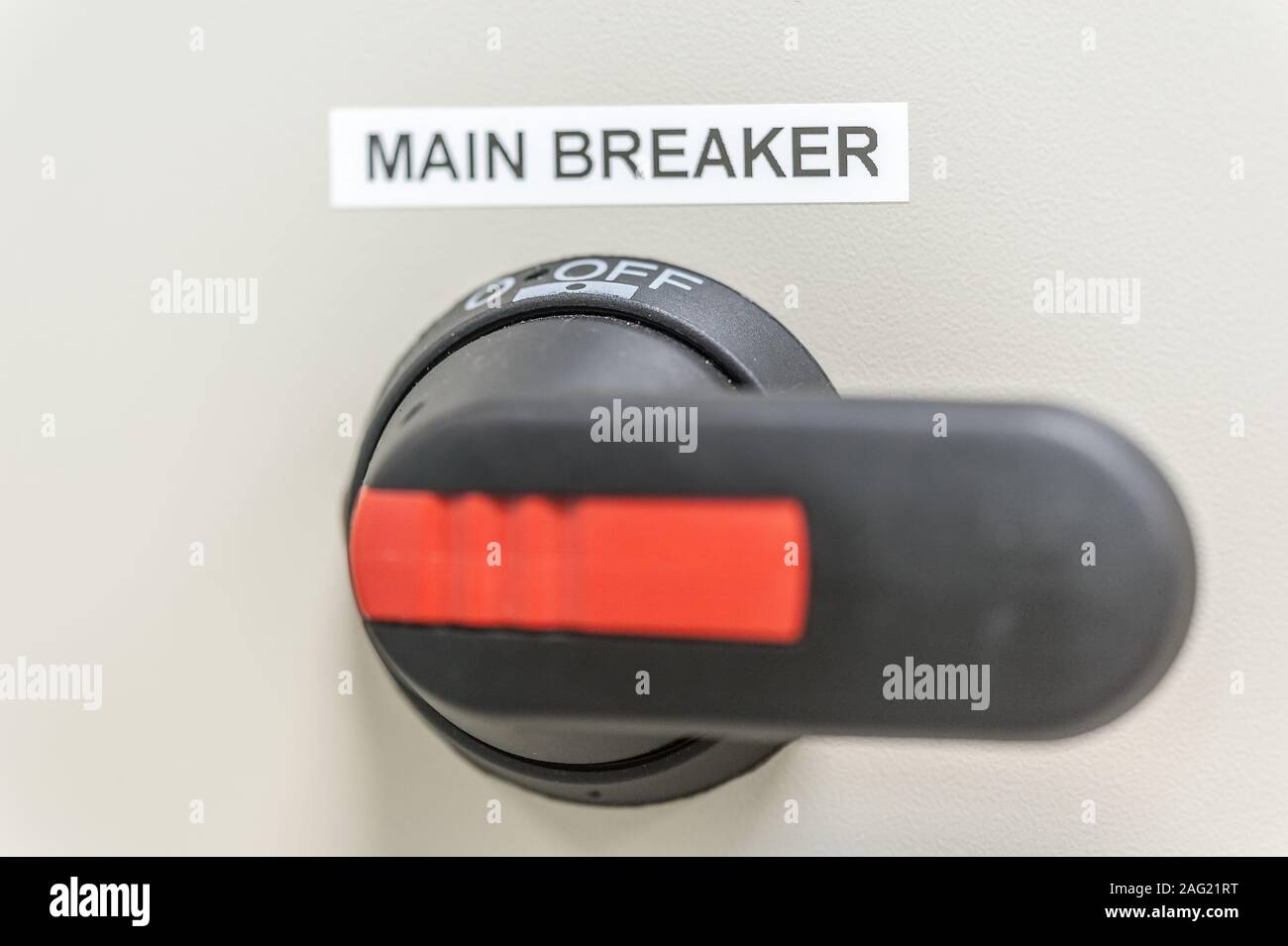 Hauptschalter des Steuerkreises Stockfoto