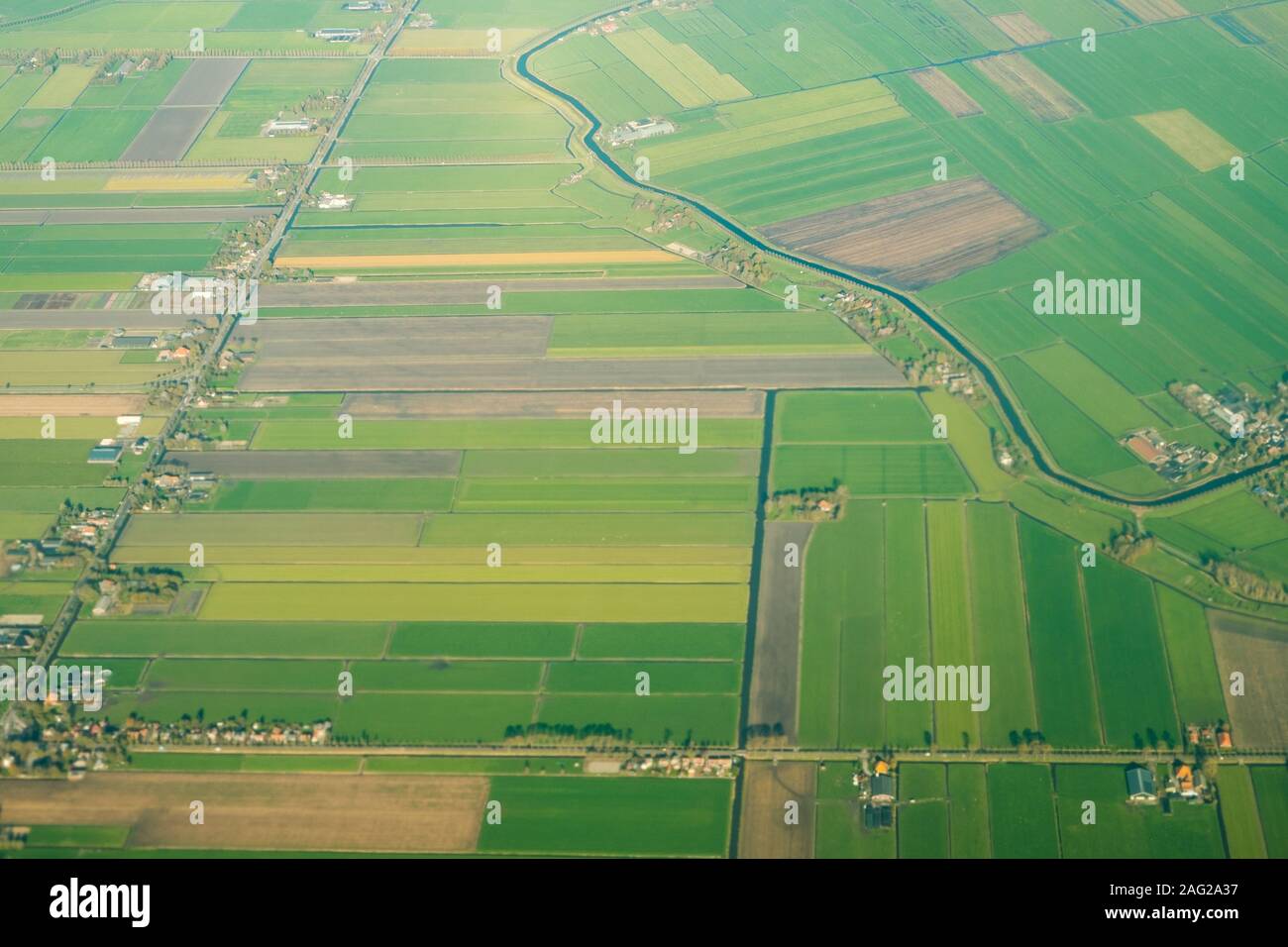 Antenne Landschaft Blick auf landwirtschaftlichen Feldern in Holland Stockfoto