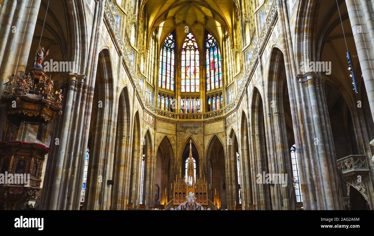 Prag, tschechische Republik - Oktober, 10, 2017: vor der St. Vitus Kathedrale in Prag Stockfoto