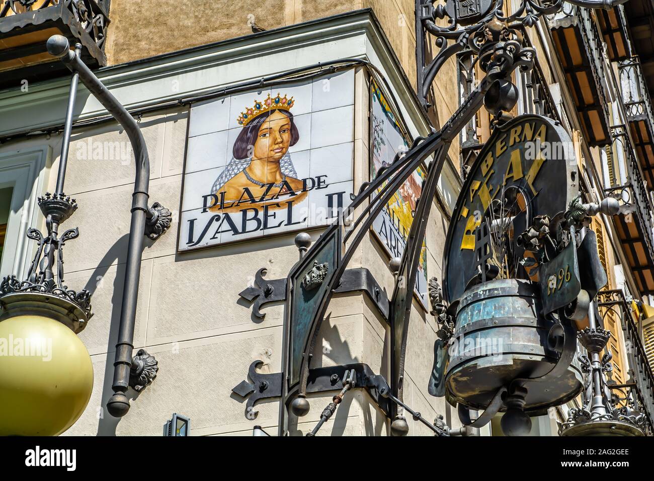 Die zentrale Huertas Bezirk in Madrid, Hauptstadt des Königreichs Spanien Stockfoto