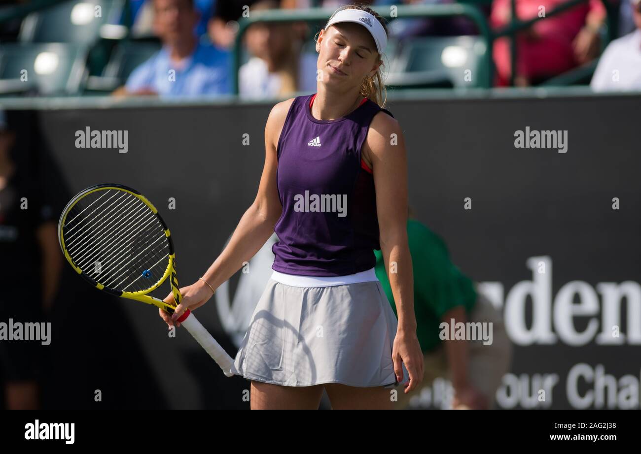 Caroline Wozniacki aus Dänemark in Aktion während ihrer dritten Runde am 2019 Volvo Car Open WTA Premier Tennis Turnier Stockfoto