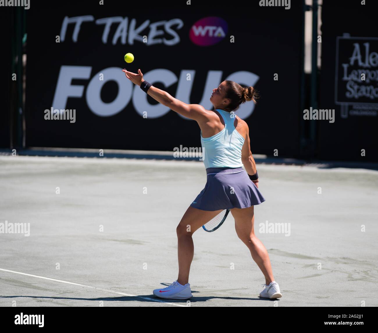Maria Sakkari Griechenlands in Aktion während ihrer dritten Runde am 2019 Volvo Car Open WTA Premier Tennis Turnier Stockfoto