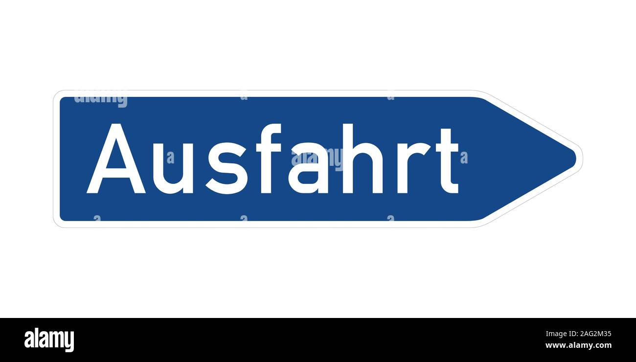 Deutsche Ausfahrt auf der Autobahn in Deutschland Stockfoto