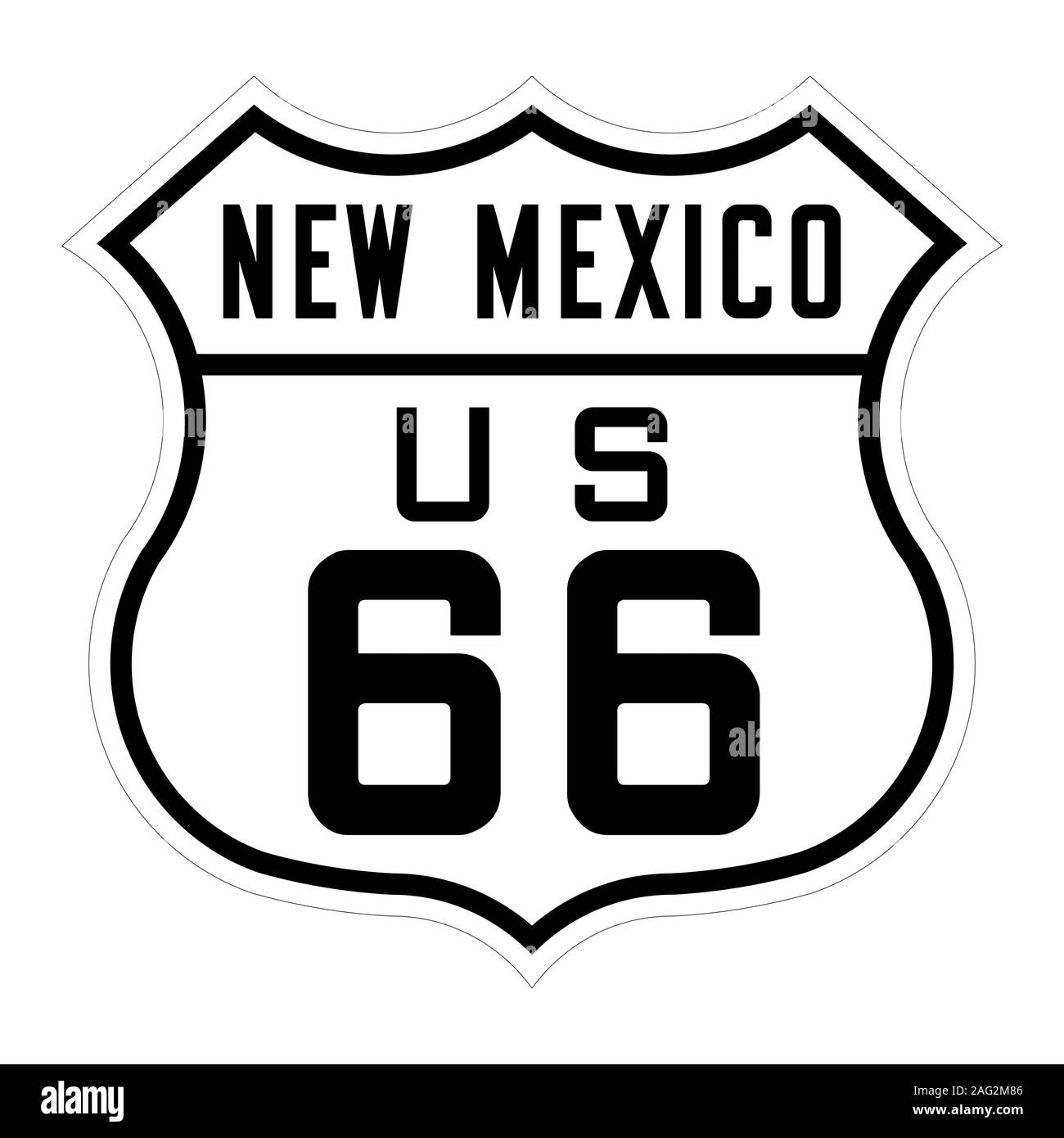 Neue Mexiko US Route 66 Zeichen Stockfoto