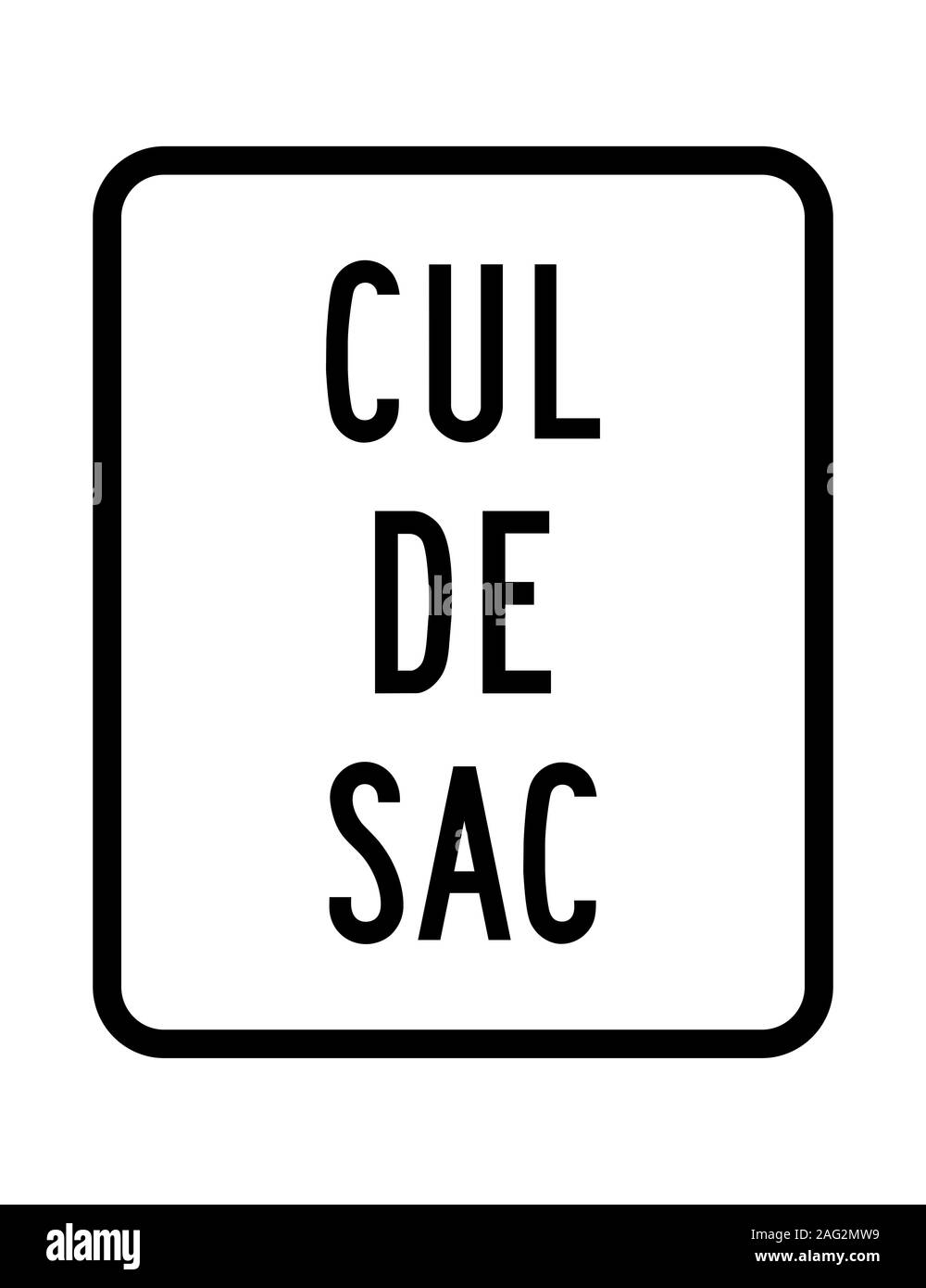 Cul de sac Schild Stockfoto