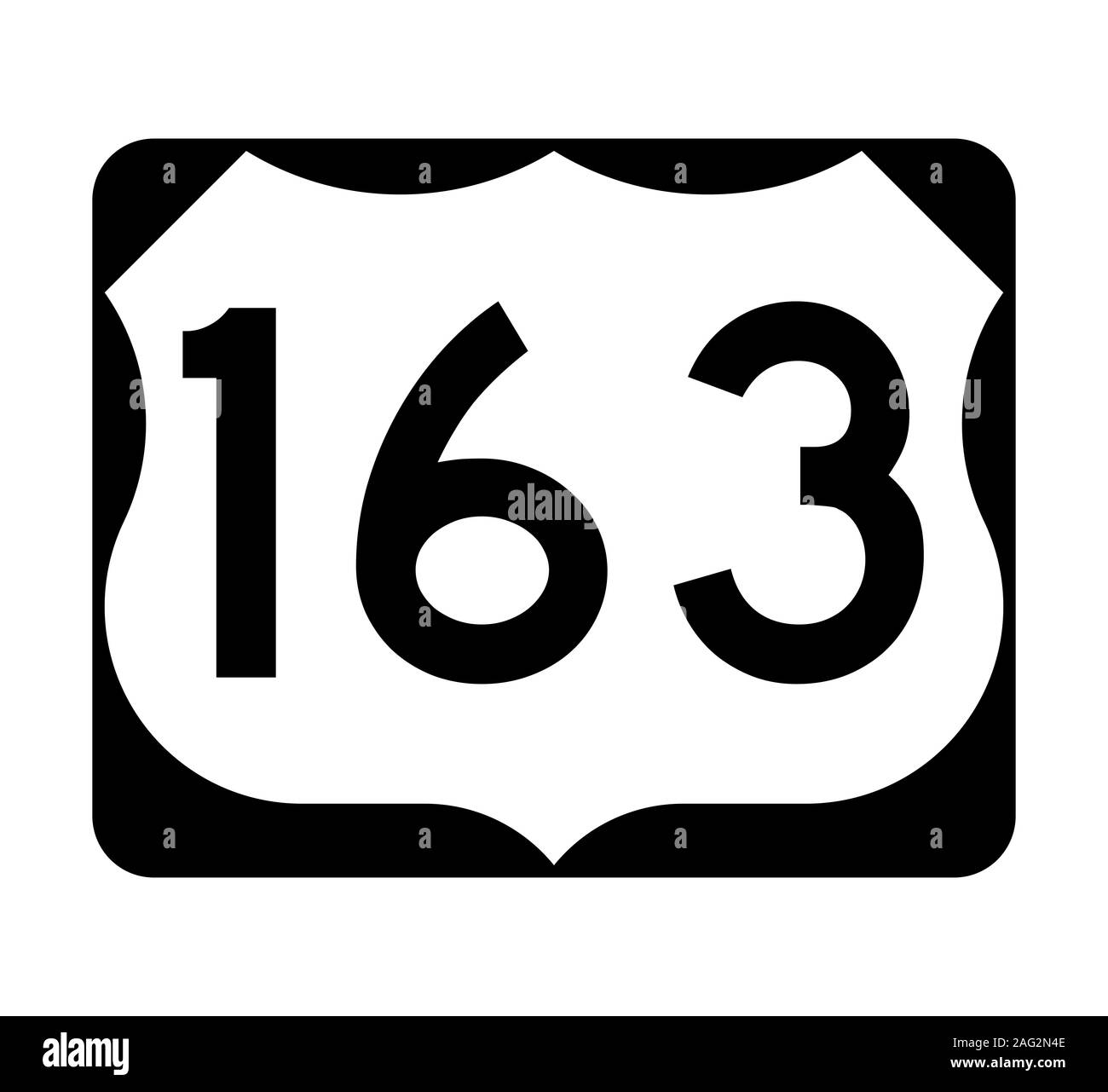 US Route 163 Zeichen Stockfoto