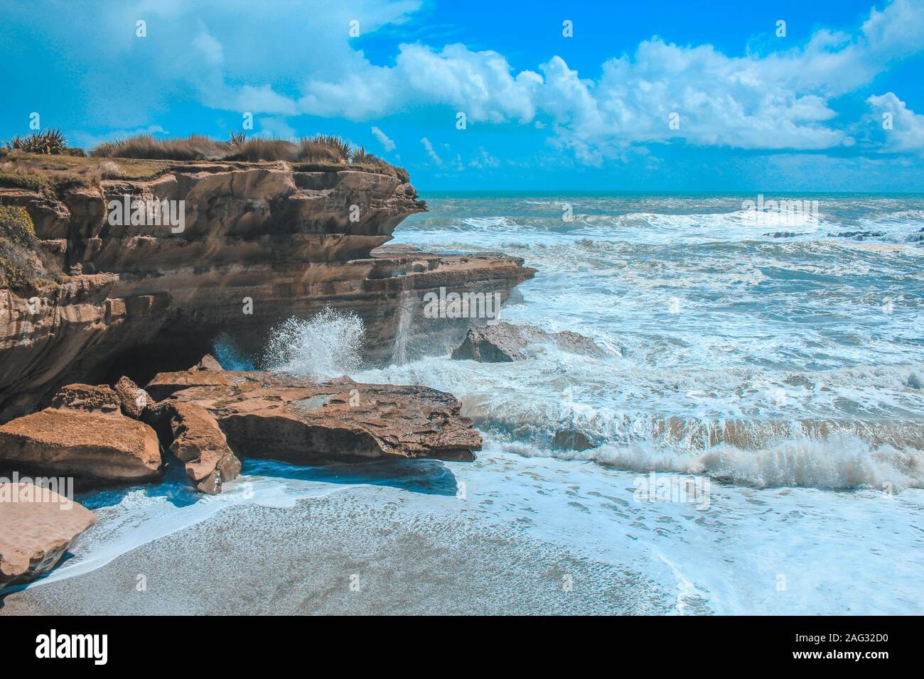 Strand an der Truman Track, Südinsel, Neuseeland Stockfoto