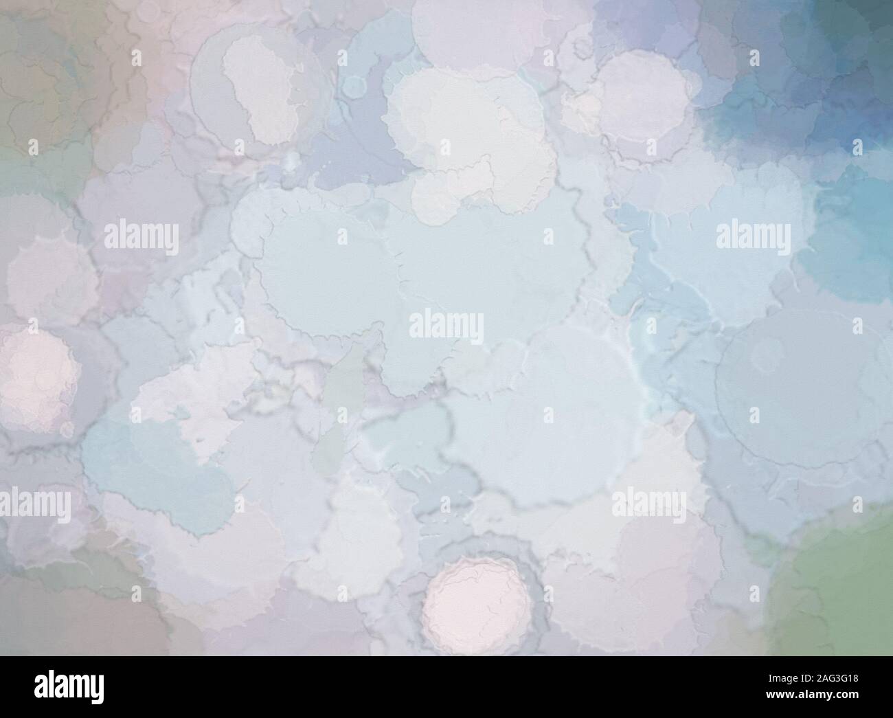 Digitale Kunst Aquarell Hintergrund in zarten Schattierungen von Blau Grau mit einem Hauch von Rosa und Weiß. Stockfoto