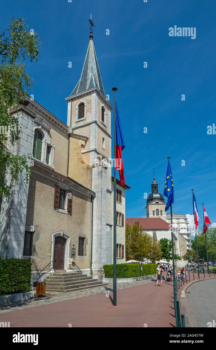 Frankreich, Haute-Savoie, Annecy, Altstadt, Blick entlang Quai Eustache Chappuis Stockfoto