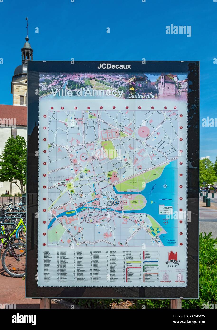 Frankreich, Haute-Savoie, Annecy, Centre-ville, Stadtzentrum Karte Stockfoto