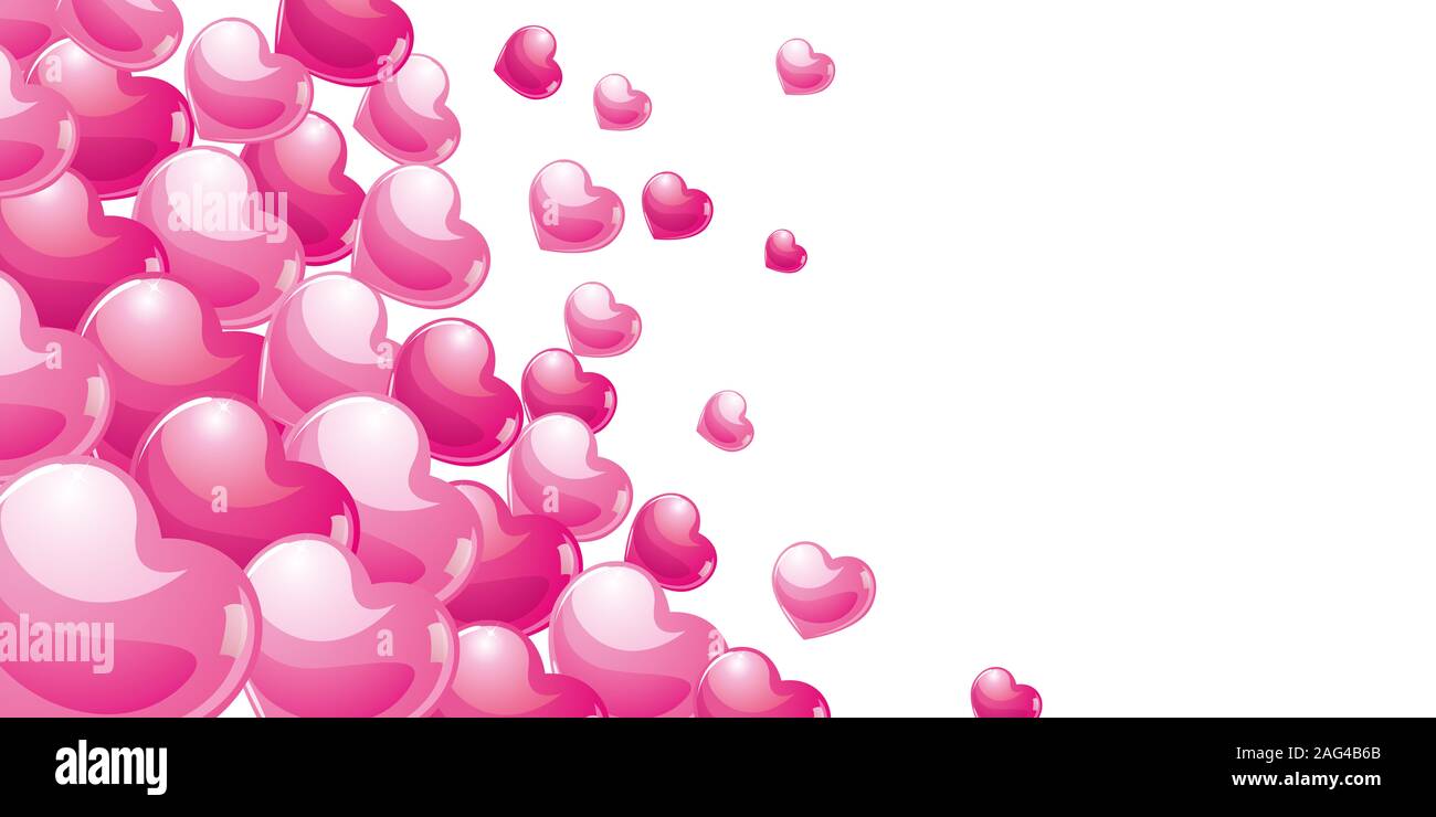 Liebe Hintergrund mit rosa und gold Herzen Abbildung Stockfoto