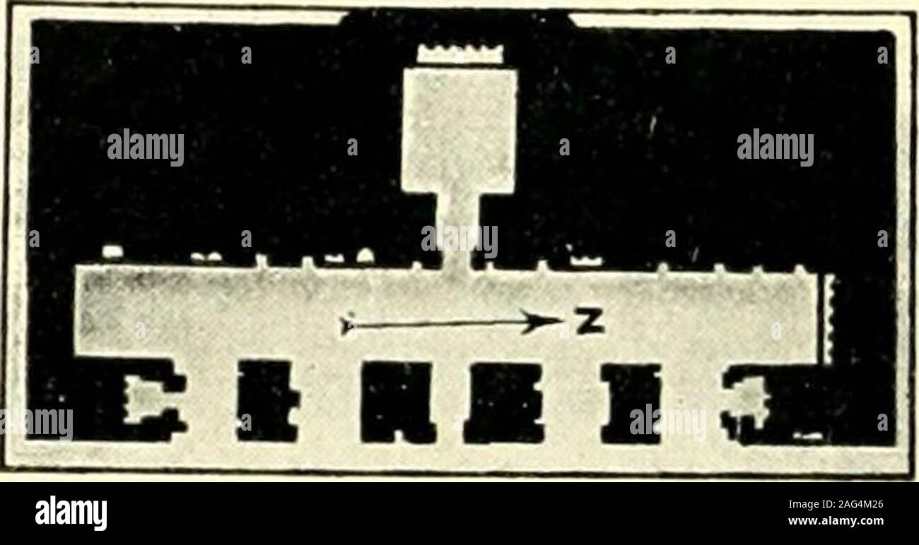 . Égypte. Abb. 253. - Une des Chapelles DU Gebel-Silsiléh. (Klischee Thédenat) Dieu et Fils, Les Salles de débarrasdont Lune, Celle de lOuest, sertde Cage à lescalier qui montaitaux Terrasses. De plus, le vesti - bule transversale dAmada estdevenu un Hypostyl à deuxrangs de Colonnes, et le pronaosest établi, ainsi que le pylône, sur un Plan nouveau, qui futappliqué en Grand à Médinét-Habou. Il se tient à un Niveau truit par Thoutmôsis III eine ététrop fortement remanié sous lesPtolémées gießen Quil soit Pru-Dent de déclarer avec sûreté cequ Il était à lorigine; je pensepourtant que lordonnance enressemb Stockfoto