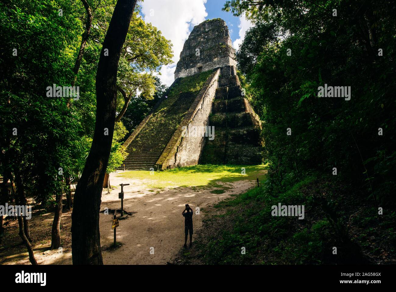 TIKAL, GUATEMALA Pyramiden in El Peten, Tikal National Park. Stockfoto