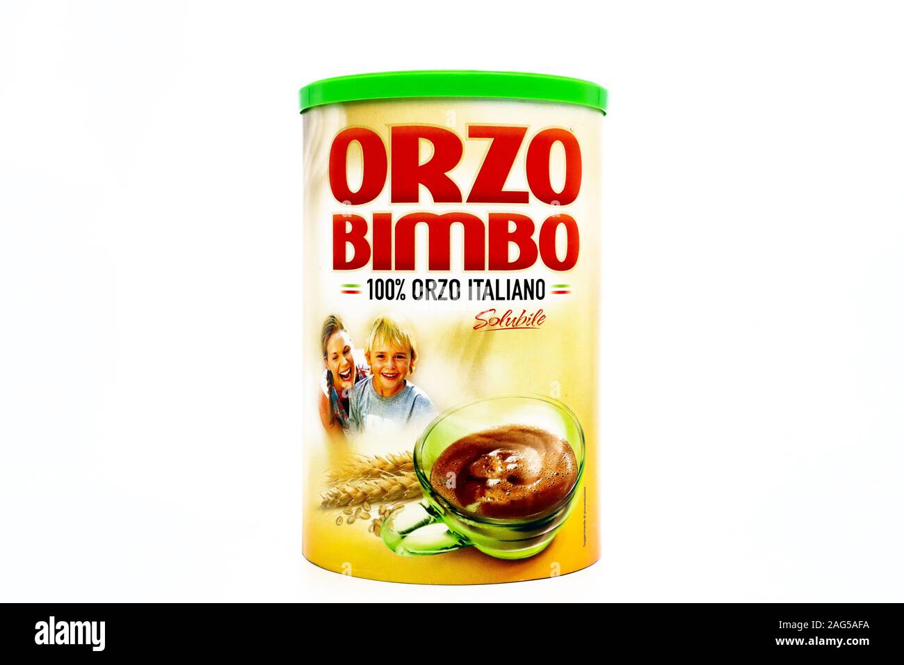 Orzo Bimbo 100% Italienisch Instant löslicher Gerste Stockfotografie - Alamy