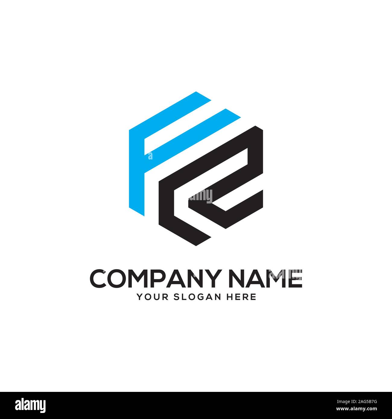 F sechseckige Logo Designs Stock Vektor
