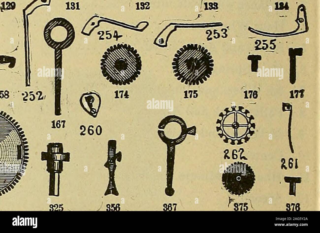 . Jahrhunderts Katalog der Lieferungen für Uhrmacher, Juweliere und verwandte Berufe. 3 Ich 9^1" 149 150 1^158 15" VA-izl: ICH/SfS 174 t/" 260 251 1 J^f180 18 P? 187.. ^ 251 275. 325 356 367 Art.Nr. Beschreibung. Neue. r91 PerDozen. Tl-t:, Nr. Beschreibung. Ea.ch. PerDozen. Pro Brutto. 12212412612; 128129 $ 0 252525? 252020101015102550152050402525 3 $ 002502 502 502001507575 1 5050 2 505 00 1 50 2 005 SO 4502 502 50 167174175176177180181187251275287321325356367368375376 $ 0 $ 2 1 20101015 00100100150 501502502501001 50200250400200400100150 liffi Stunde Rad WindinK Ritzel 15152525101520254020 Stockfoto