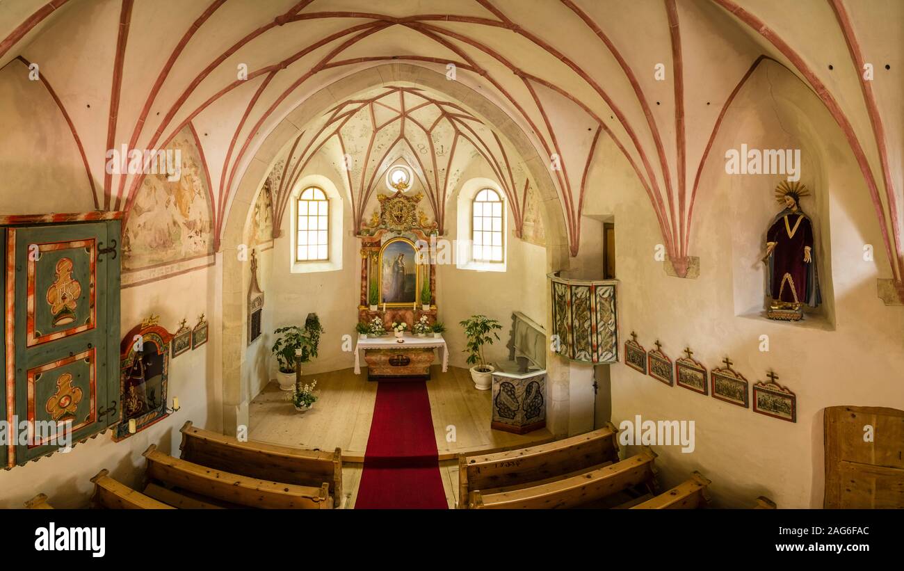 Im beten Zimmer der alten Pfarrkirche St. Gertraud Stockfoto