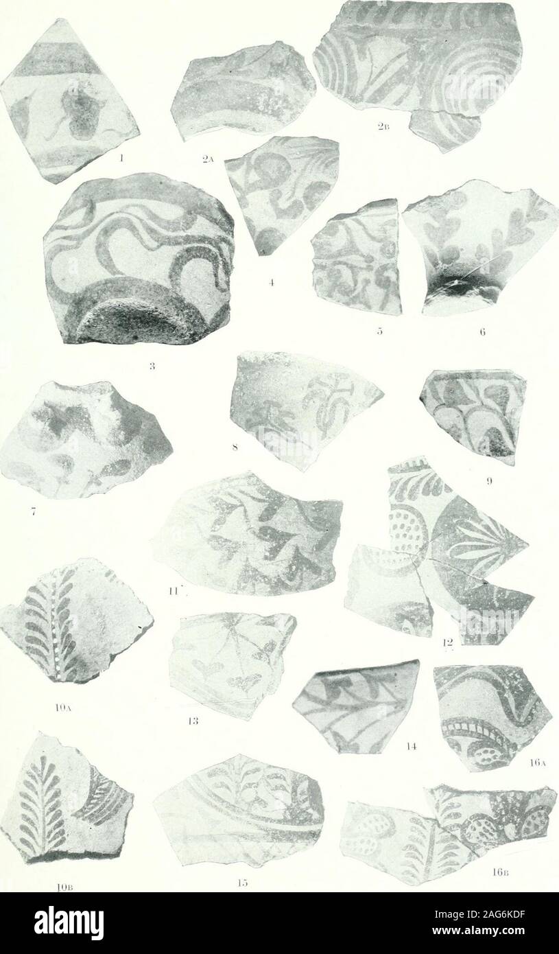 . Ausgrabungen bei Phylakopi in Melos,. Später lokale mykenischen Keramik (S13). J. H. S. BEIL. IV (19040 PL. XXVIII. Später lokale mykenischen Keramik (J-13). Skala fast 1-.2 (Nr. 10 Über 1:3), J. H. S. SUPPL. IV (1904) PL. XXIX. Stockfoto