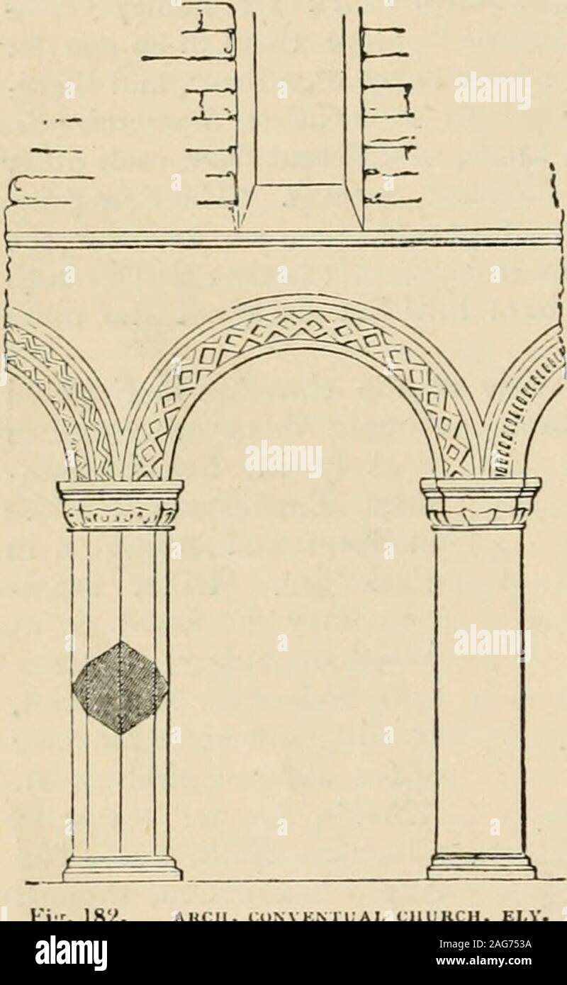 . Eine Enzyklopädie der Architektur, historische, theoretische und praktische. Neue Ed., Rev., Teile neu geschrieben und mit Ergänzungen von Wyatt Papworth. Oder geschlüpft. (7-V (/.182. ) Capitiil. 1.- mit Fissuren der diHerentlengths und Formen gegliedert, und in diHerent Richtungen. Damit Thedivisions gebildet werden unterschiedlich aus slojJed, heraus in Richtung des oberen orhollowed. (Siehe die beiden Exam- ples, /)^. 18:5., aus der Klosterkirche in Ely.) Gelegentlich die Hauptstädte haben unhöflich Imitationen ofsome Mitglied einer griechischen Ordnung, wie in der Krypta atLastringhain in Yorkshire, wo Voluten verwendet werden.{Fiy. 184.) In ihren oder Stockfoto