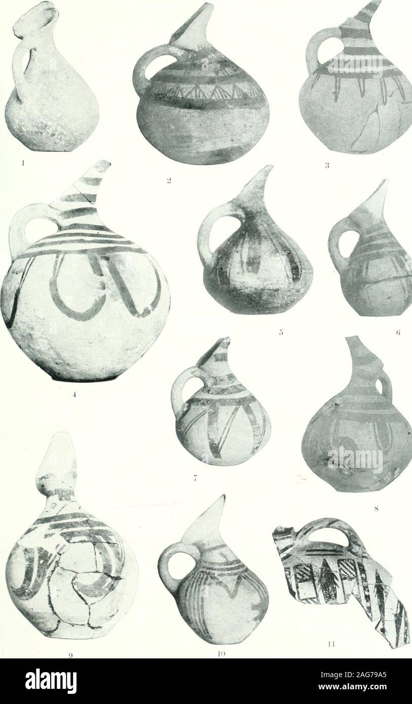 . Ausgrabungen bei Phylakopi in Melos,. Geometrische Keramik i; 6). J.H.S. SUPPL. IV (1904) PL. Ix. Geometrische BEAKED KRÜGE (J6). J.H.S. SUPPL. IV (1904) PL. X. Stockfoto