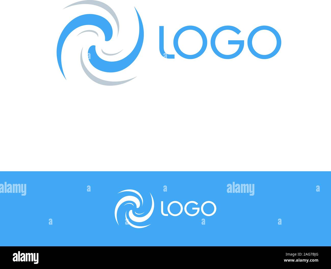 Isolierte Abstrakte blaue Logo. Die Spinnerei Klimaanlage unterschreiben. Lüftung Stock Vektor