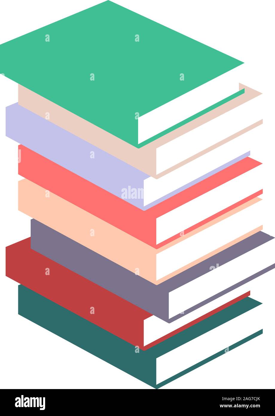 Bücher vector Illustrator. Stapel von farbigen Bücher. Lernen Logo. Bildung Symbol. Stock Vektor