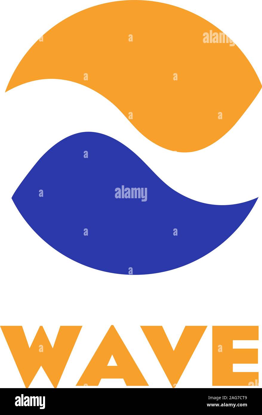 Vektor isoliert logo Wave. Kreis abstrakt Schriftzug. Stock Vektor