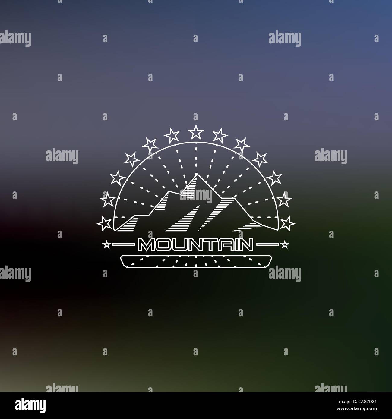 Berg-Lineart-Logo. Berg-Hipster-Logo. Berg-Logo. Berg-Retro-Logo. Berg-Vintage Logo. Stock Vektor