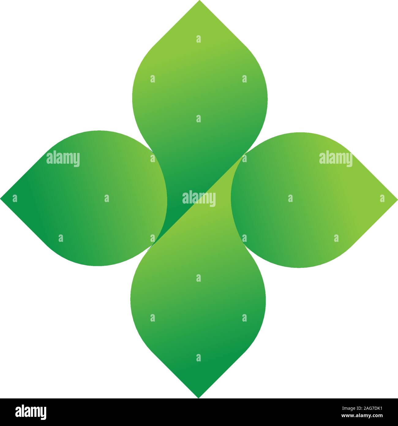 Abstract vector Rot isoliert Logo. Icon Design Form Spirale unterzeichnen. Grüne Farbe Stern. Platz, geometrische Form. Kreuz. Stock Vektor