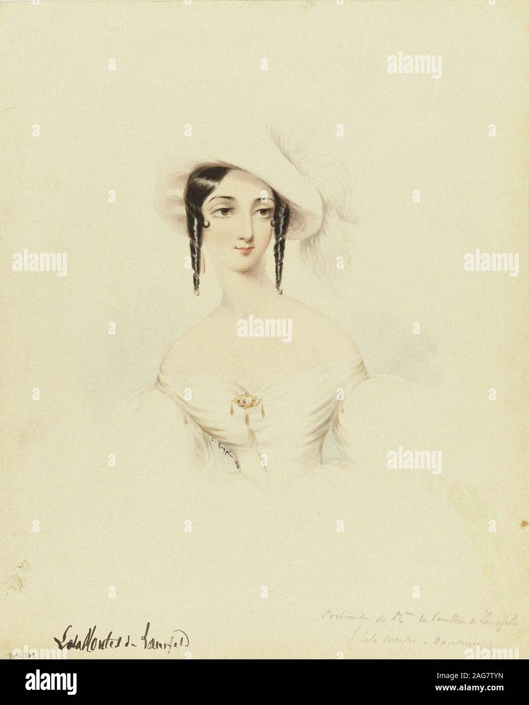 Porträt der Tänzerin Lola Montez (1821-1861), 1846. In der Sammlung von Mus Gefunden&#xe9;e Carnavalet, Paris. Stockfoto