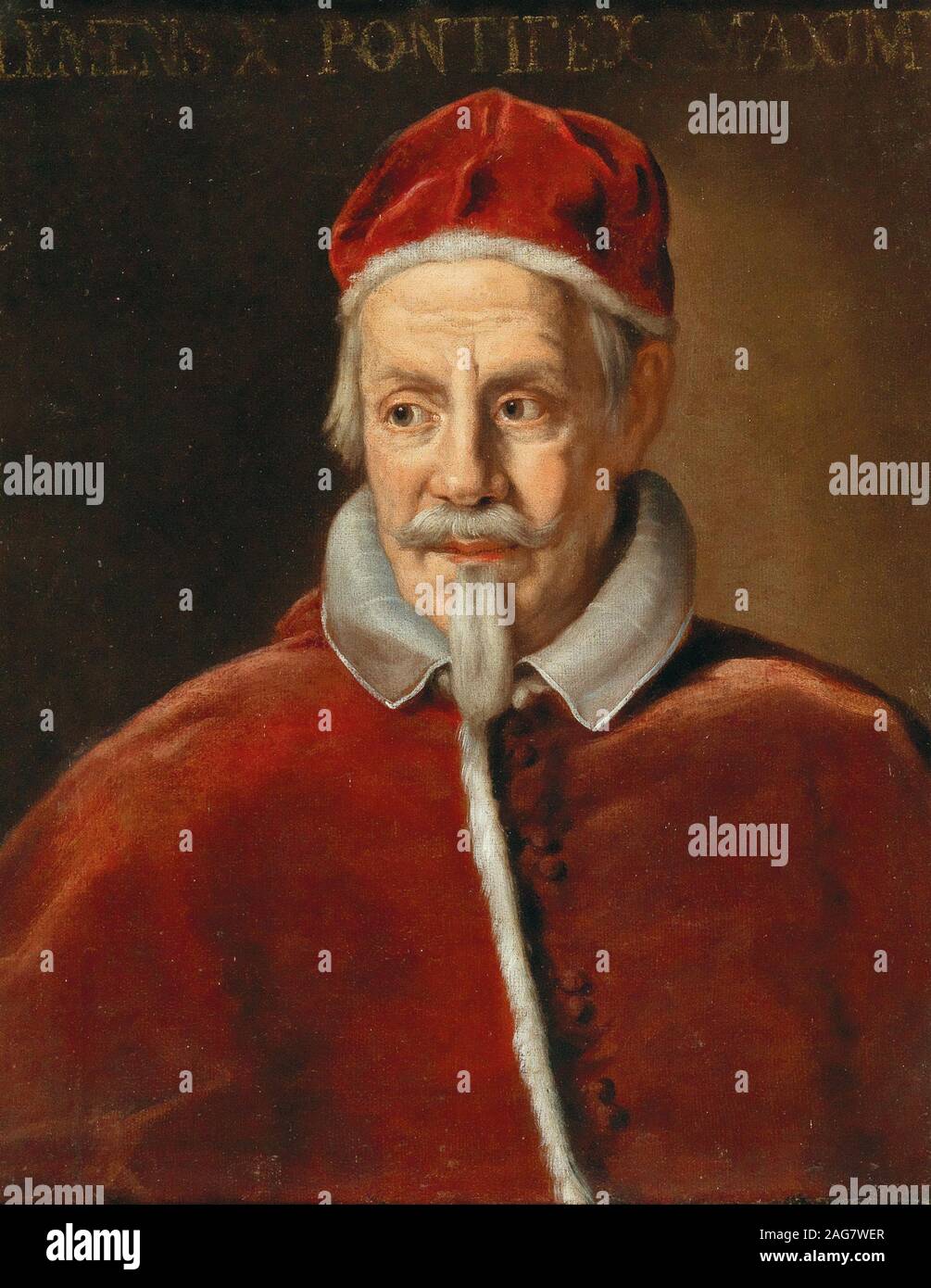 Portrait der Papst Clemens X (1590-1676), Anfang 1670. Private Sammlung. Stockfoto