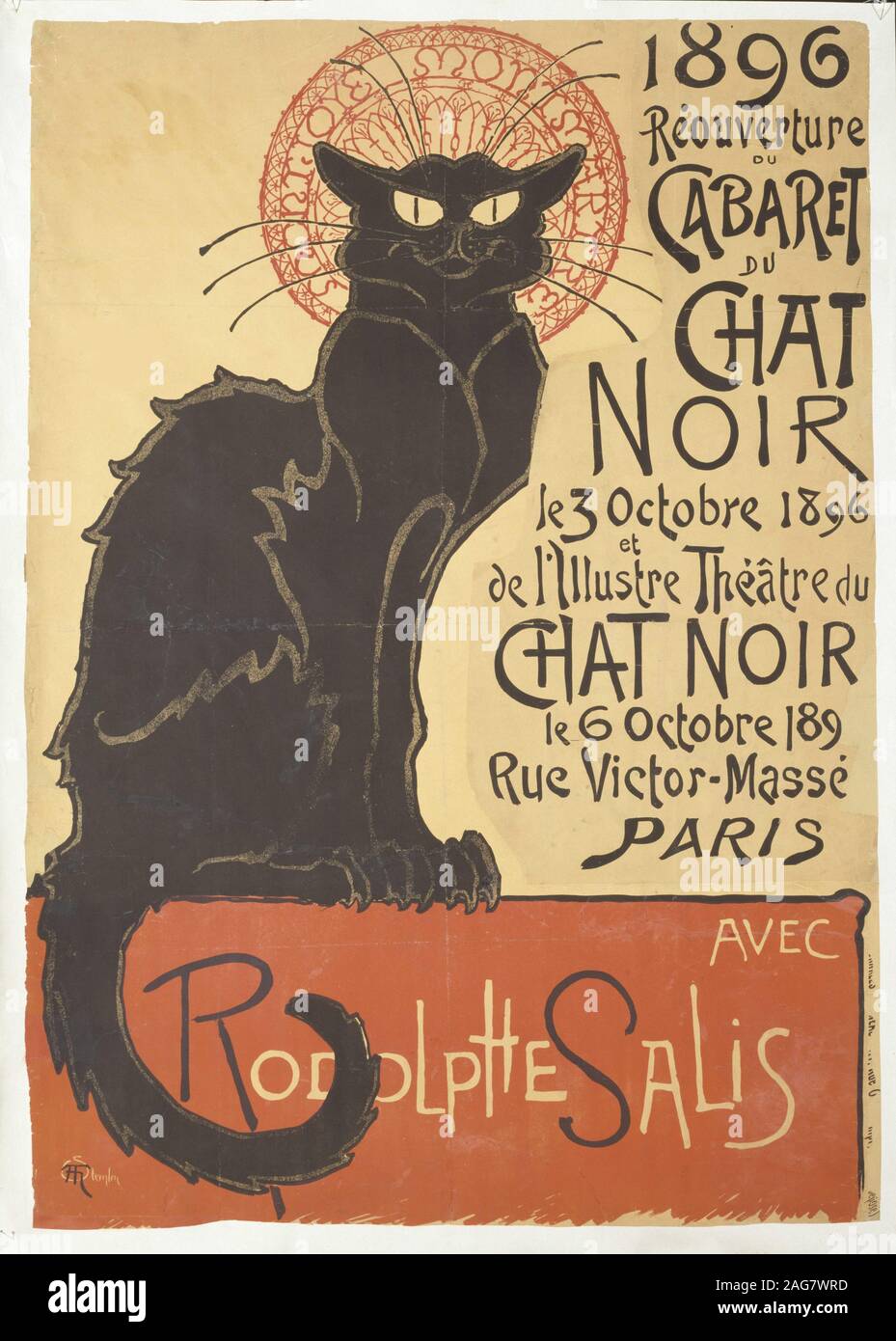 R&#xe9;Ouverture du Kabarett Le Chat Noir, 1896. Private Sammlung. Stockfoto