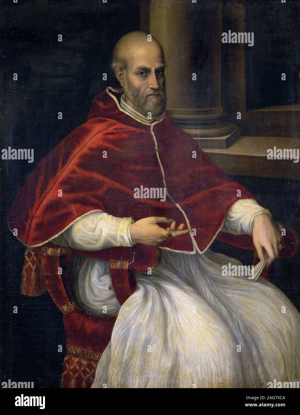 Porträt von Papst Marcellus II. (1501-1555). In der Sammlung der Musei Vaticani in Viale Vaticano, Rom gefunden. Stockfoto