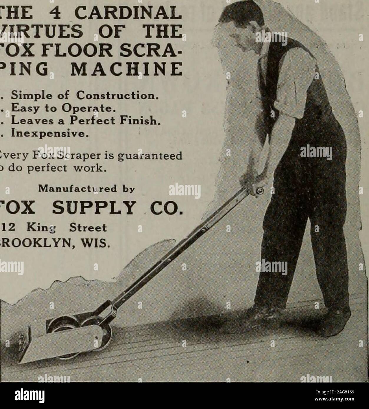 . Hardware merchandising August-oktober 1912. Kanada Draht und Bügeleisen waren Unternehmen Hamilton, Ontario. Wir sind spezialisiert auf alle Arten von Zellen aus Stahl, Stahl, etc., für Gefängnisse. Gefängnisse und Stadt mit Absturz. Die 4. Etage CARDINALVIRTUES von THEFOX SCRA-PING MASCHINE 1. Einfache Konstruktion. 2. Einfach zu bedienen. 3. Verlässt ein perfektes Finish. 4. Preiswert. Jeder Fox Abstreifer ist guaranteedto perfekt funktionieren. Hergestellt von. FOX SUPPLY CO 112 König StreetBROOKLYN, WIS. Der Fuchs, der SCRAPER VON VERKAUFT: - James Walker HardwareCo., Ltd. den E.Cavanagh Co., Ltd., Montreal Durand Hardware Co. Montreal Montreal Schaum Stockfoto