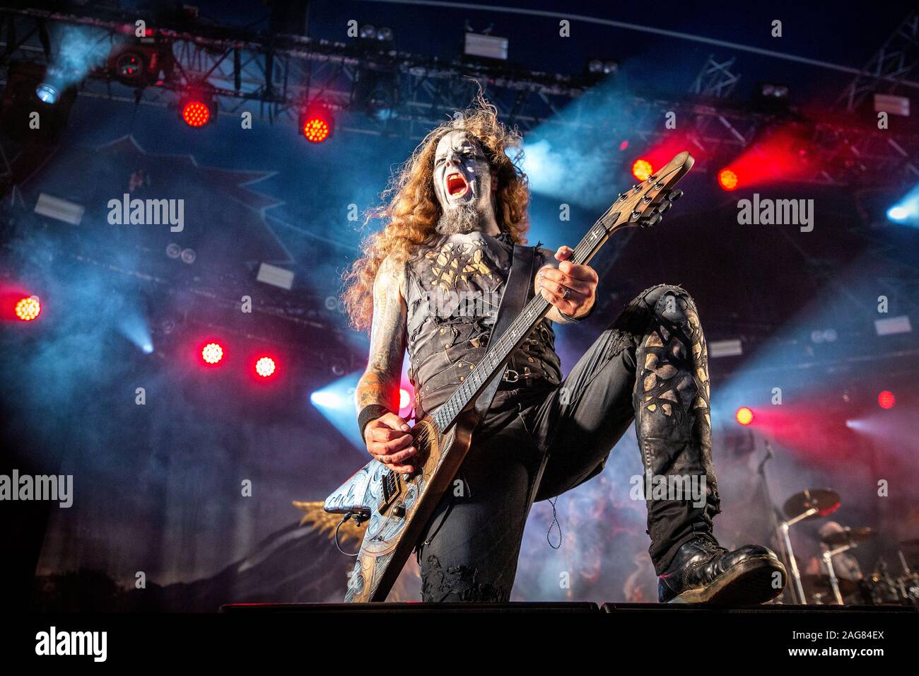 Oslo, Norwegen. 29. Juni, 2019. Die Deutsche power metal band Powerwolf führt ein Live Konzert während der norwegischen Musik Festival Tonnen Gestein 2019. (Foto: Gonzales Foto - Terje Dokken). Stockfoto