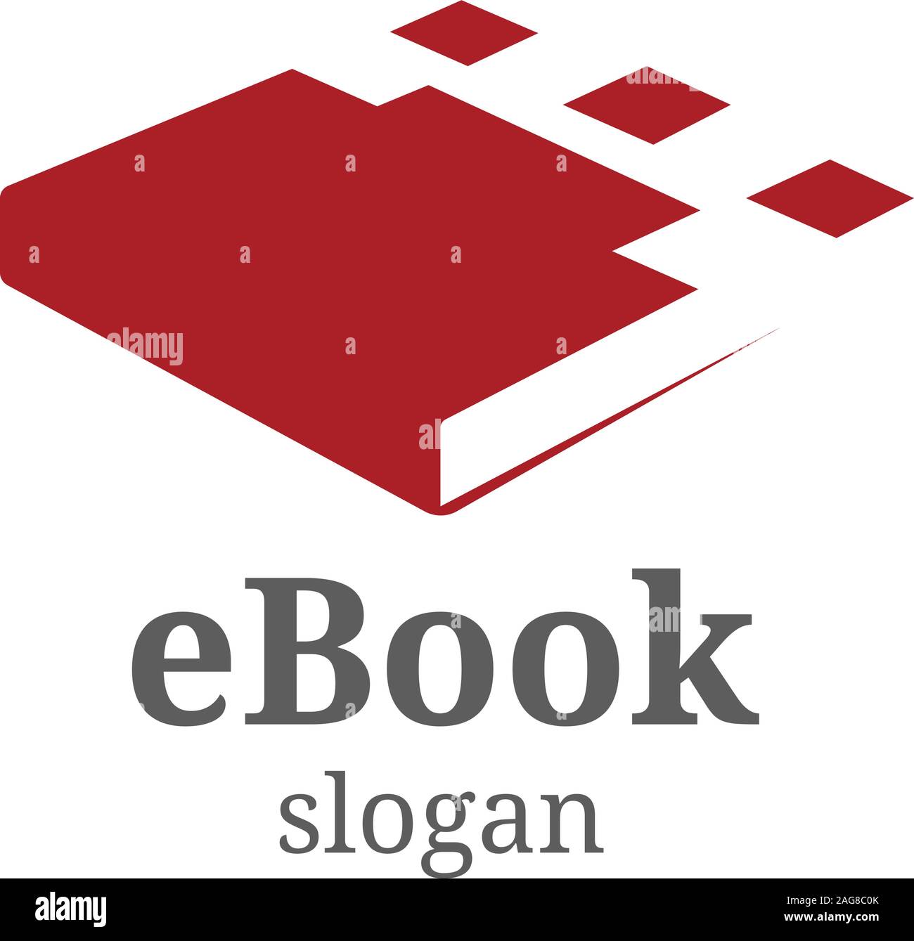 Minimalistischer Buch Cover. Vektor Logo. Bildungsportal. Symbol für Wissen und Weisheit lehren. Lernen unterzeichnen. Stock Vektor