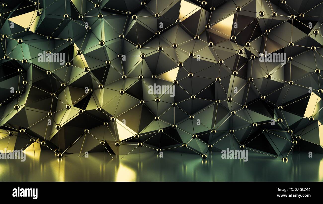 Kristallstruktur Hintergrund. 3D-Rendering, 3D-Darstellung. Stockfoto
