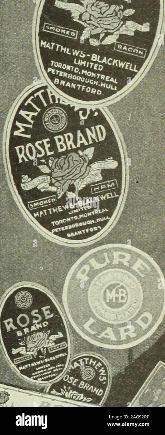 . Kanadische Lebensmittelhändler Januar-März 1919. Ist eine gute pur-Verfolgung bei derzeitigen Preisen. Für Preise orcome Askour Verkäufer zu uns direkt. Wir itup in tierces, Wannen, Eimer. 20 kg, 10 kg, 5 kg und 3 kg Dosen, auch in einem-lbs-Kartons. F. W. Fearman CO. LIMITED Hamilton, Kanada Februar 14, 1919 kanadische Lebensmittelhändler - - Bereitstellung Abschnitt 1 1?K M 14 FA J T 5 M MATTHEWS - BLACKWELL Produkte aregoods für einwandfreie Qualität. 67 Jahre Erfahrung in Ihrem manufactureis zurück zu dieser Aussage. Dieser hohe Qualitätsstandard in manufactureand Auswahl der Zutaten sorgt für eine große Nachfrage. Die umfangreiche verbrauchen Stockfoto
