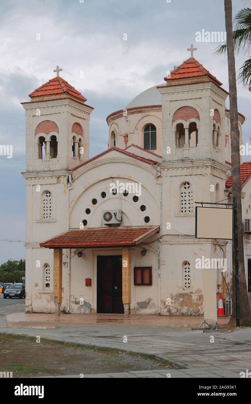 Zeremonielle Fassade der Kirche der Panagia Faneromeni. Larnaca, Zypern Stockfoto