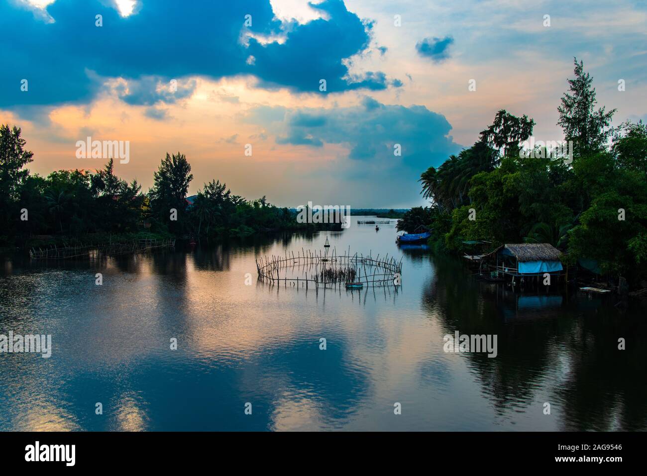 Thu Bon River, Hoi Han, Vietnam Stockfoto