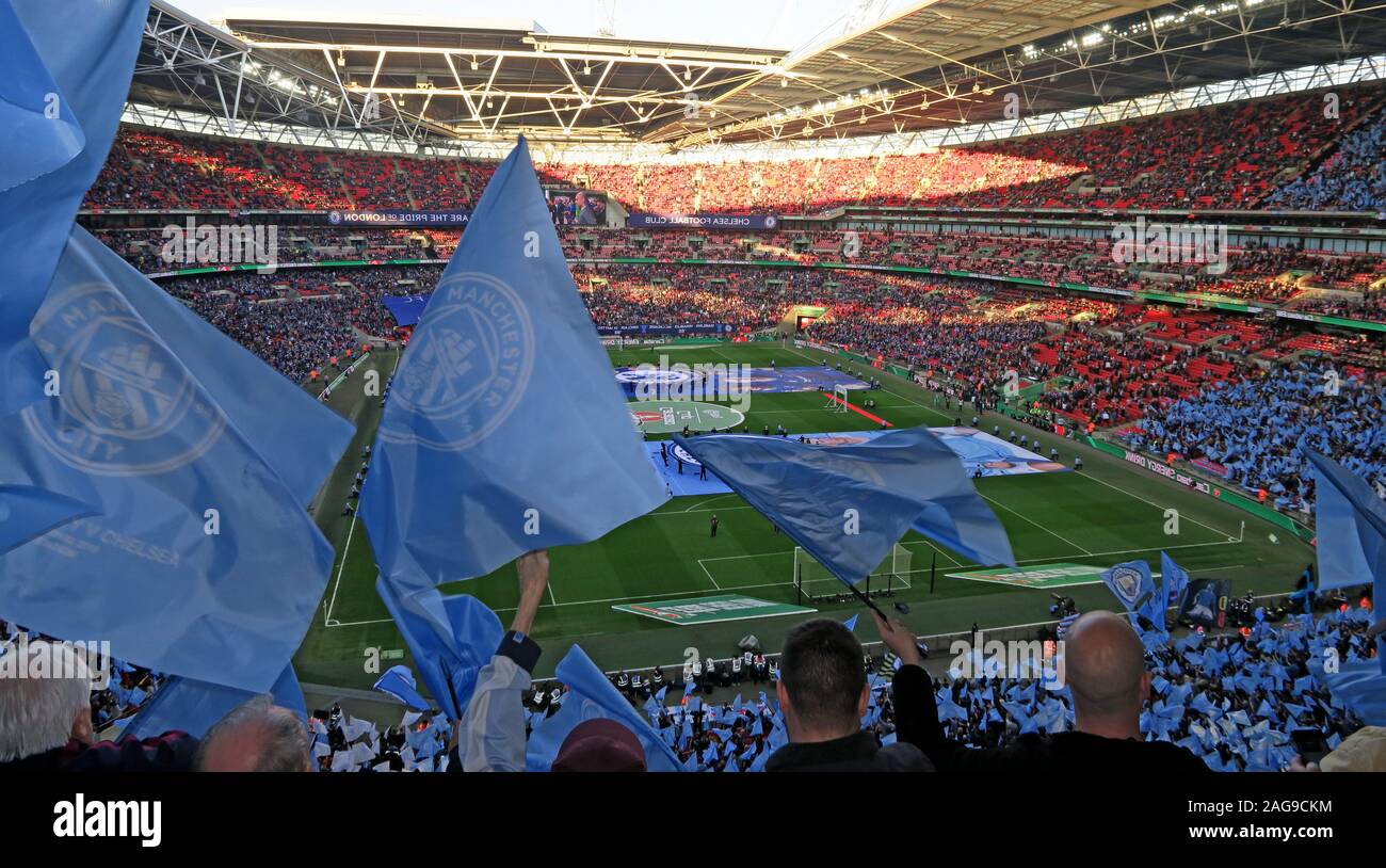 MCFC, Manchester City, Manchester City Football Club vs Chelsea, Carabao Cup Finale 24/02/2019 Wembley Stadion, London, England, UK-Feb 2019 Stockfoto