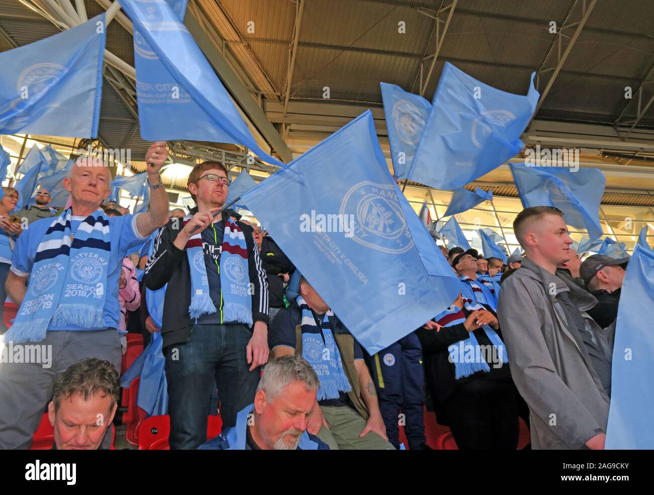 MCFC, Manchester City, Manchester City Football Club vs Chelsea, Carabao Cup Finale 24/02/2019 Wembley Stadion, London, England, UK-Feb 2019 Stockfoto