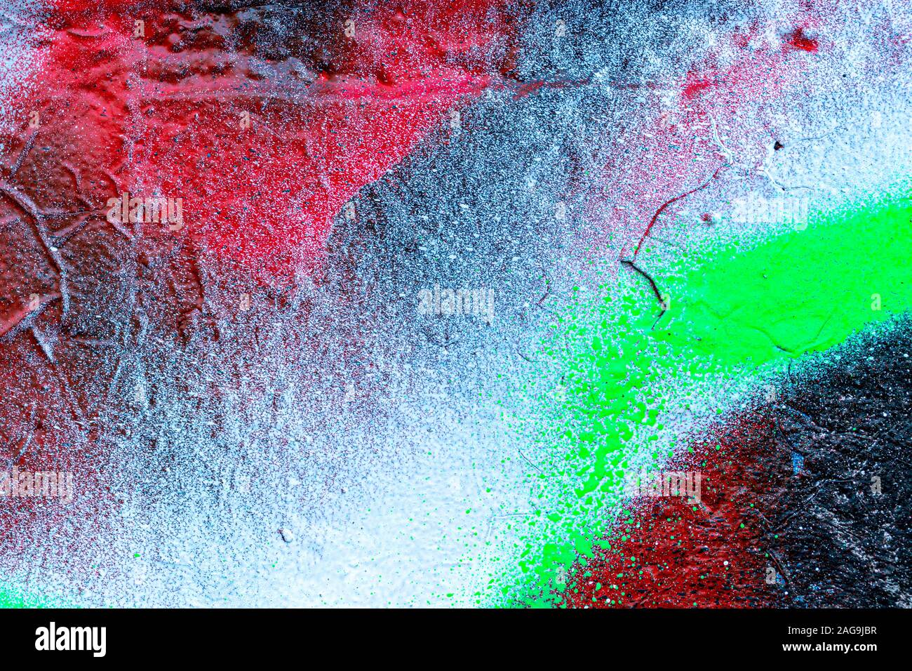 Fragment des farbigen Graffiti an die Wand gemalt. Hell abstrakt Hintergrund für Design. Stockfoto