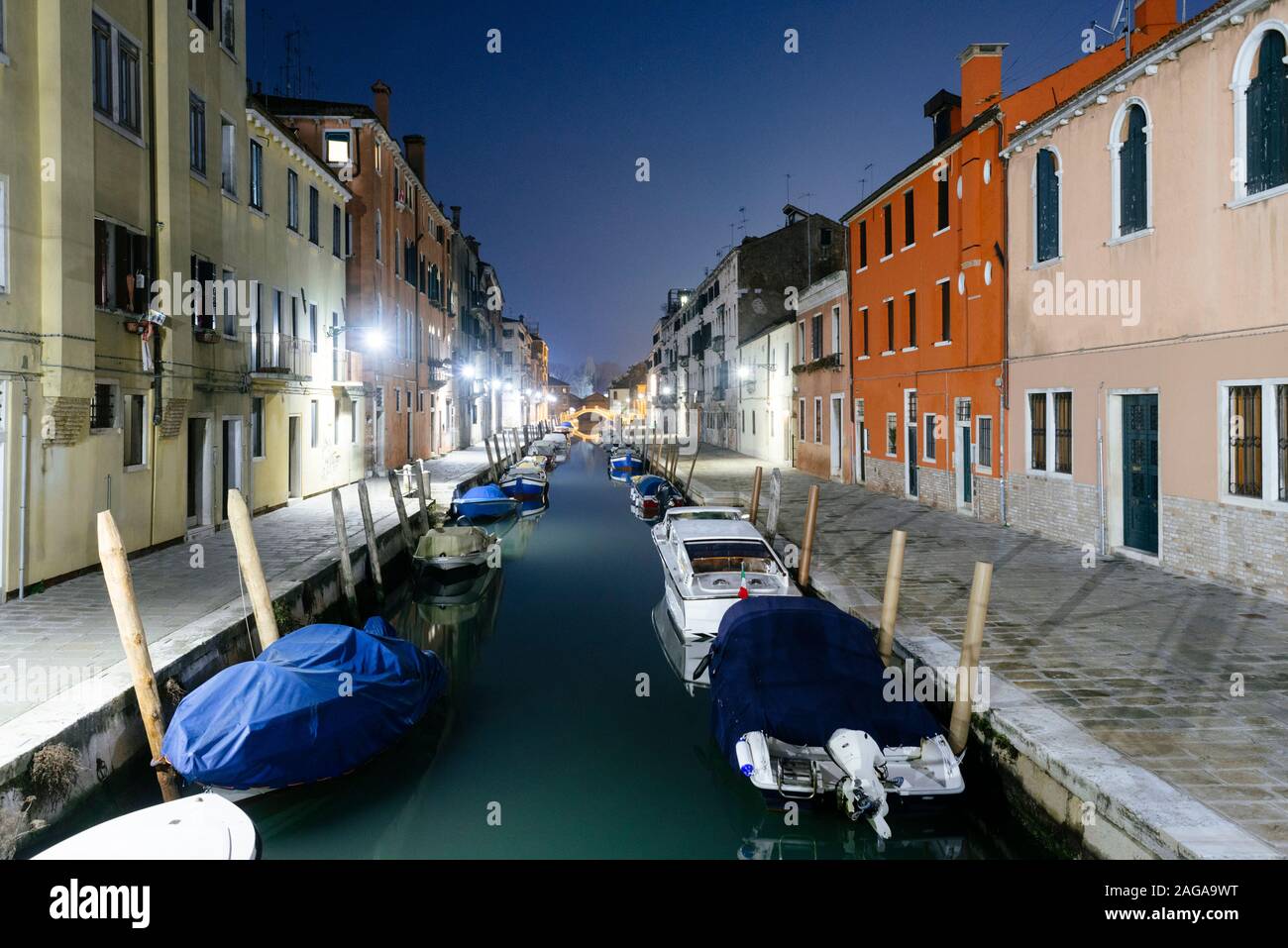 Venedig Stadtbild bei Nacht (Venedig/Italien) Stockfoto