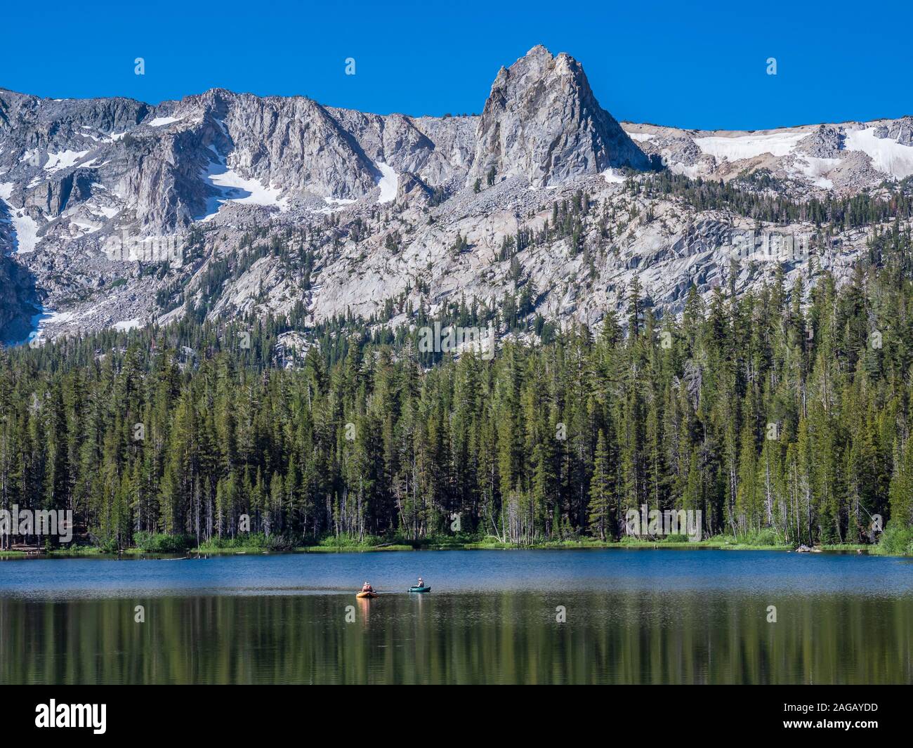 Angler Angeln See Mamie, Mammoth Lakes, California. Stockfoto