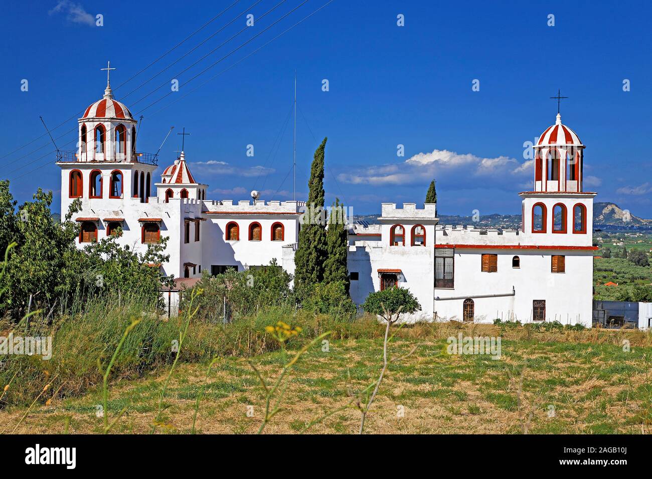 Das Kloster von Eleftheotria bei Macherado, Zakynthos, Griechenland | Kloster von Eleftheotria an Macherado, Insel Zakynthos, Griechenland Stockfoto