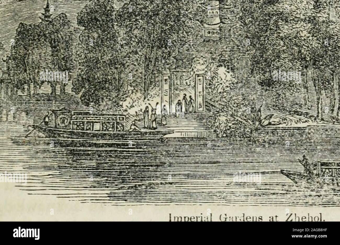 . Bildliche Geschichte von China und Indien; bestehend aus einer Beschreibung dieser Länder und ihre Bewohner. 4 m4 -^-: ^s^4 k. nperi;! G-ii Zhehol leiis an. In der Nähe der Palast von Zhehul, auf der Seite von einem steilen Hügel, steht die Mag-nificent Tempel von Poo-ta-la, der größte und reichste im ganzen Reich, die etwa zwanzig Hektar Boden und baute auf eine immense Kosten byKien - Lange, der ein Verehrer von Fo war, für deren Dienst diese splendidpile errichtet. Es besteht aus einem großen Tempel oder Kloster, mit einer Anzahl von kleineren Gebäuden und Pagoden Es attaclied. Der große Tempel ist animmense s Stockfoto