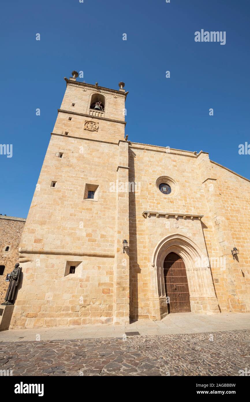 Altstadt von Caceres Stadt, Unesco-Herigate in der Region Extremadura, Spanien. Stockfoto