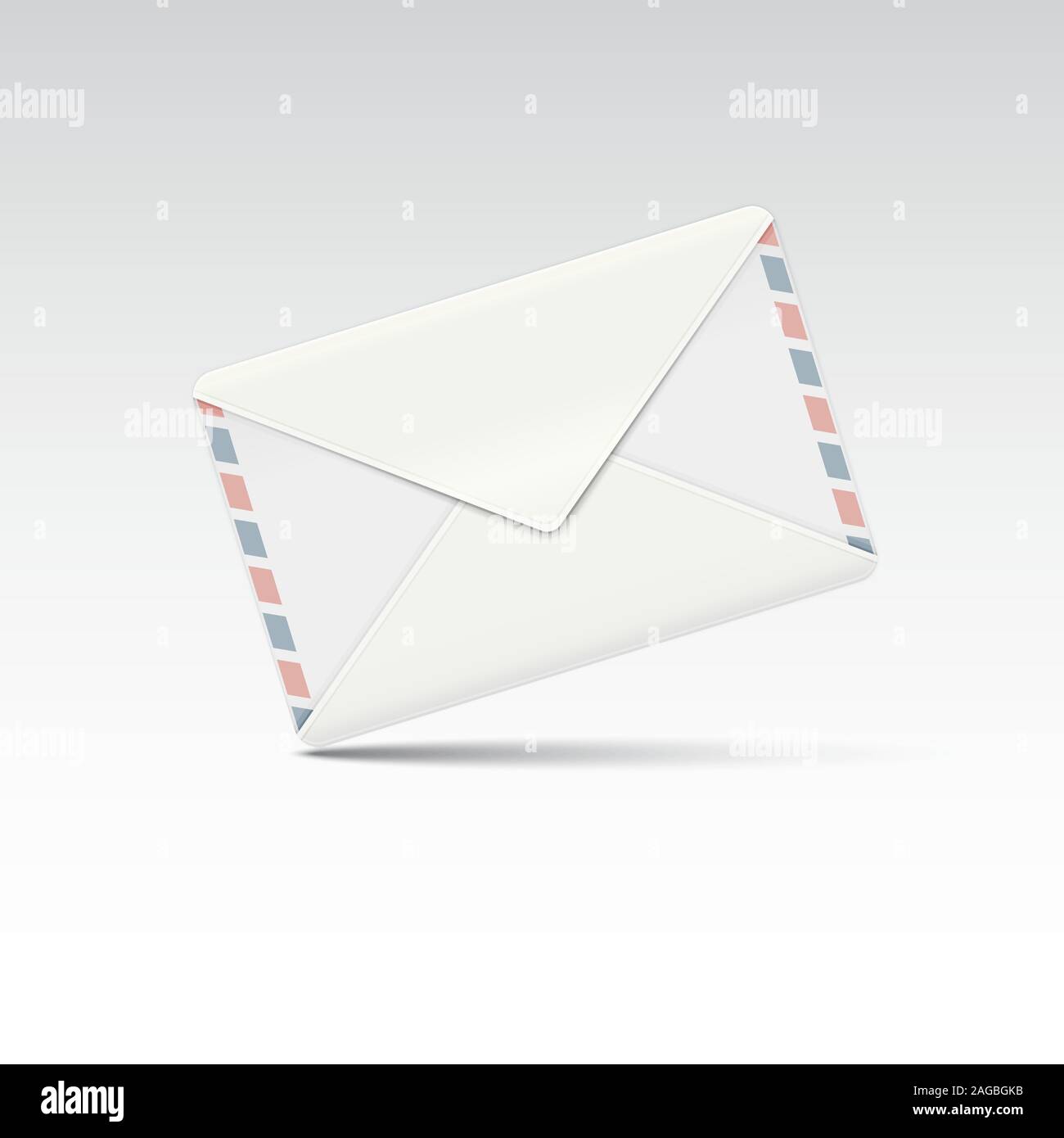 Ausführliche mail Umschlag auf einen hellgrauen Hintergrund. Vector Illustration Stock Vektor